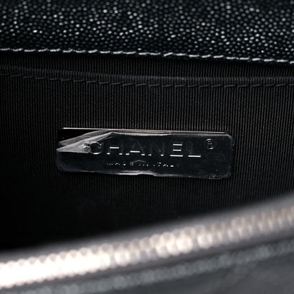 Chanel Metallic Caviar Small Coco Curve Messenger Flap Black Ruthenium 6 of 10