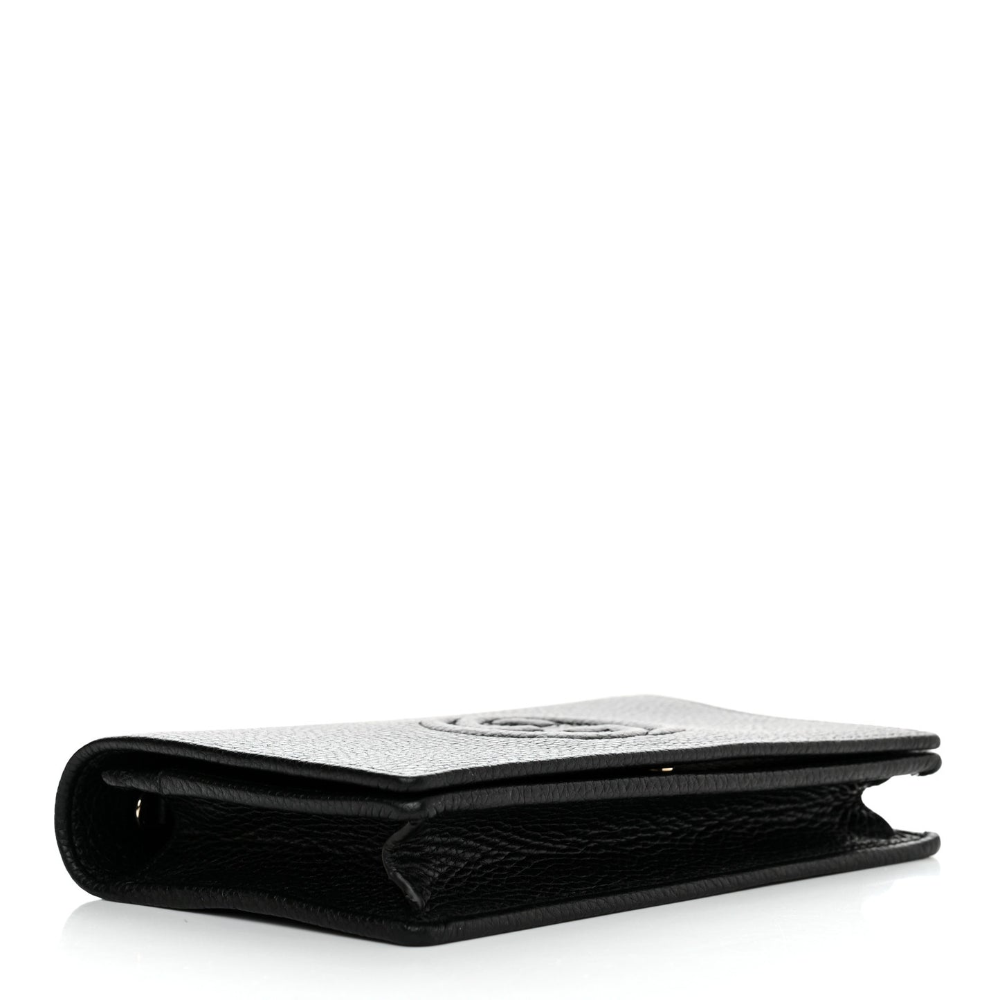 Pebbled Calfskin Soho Wallet On Chain Black