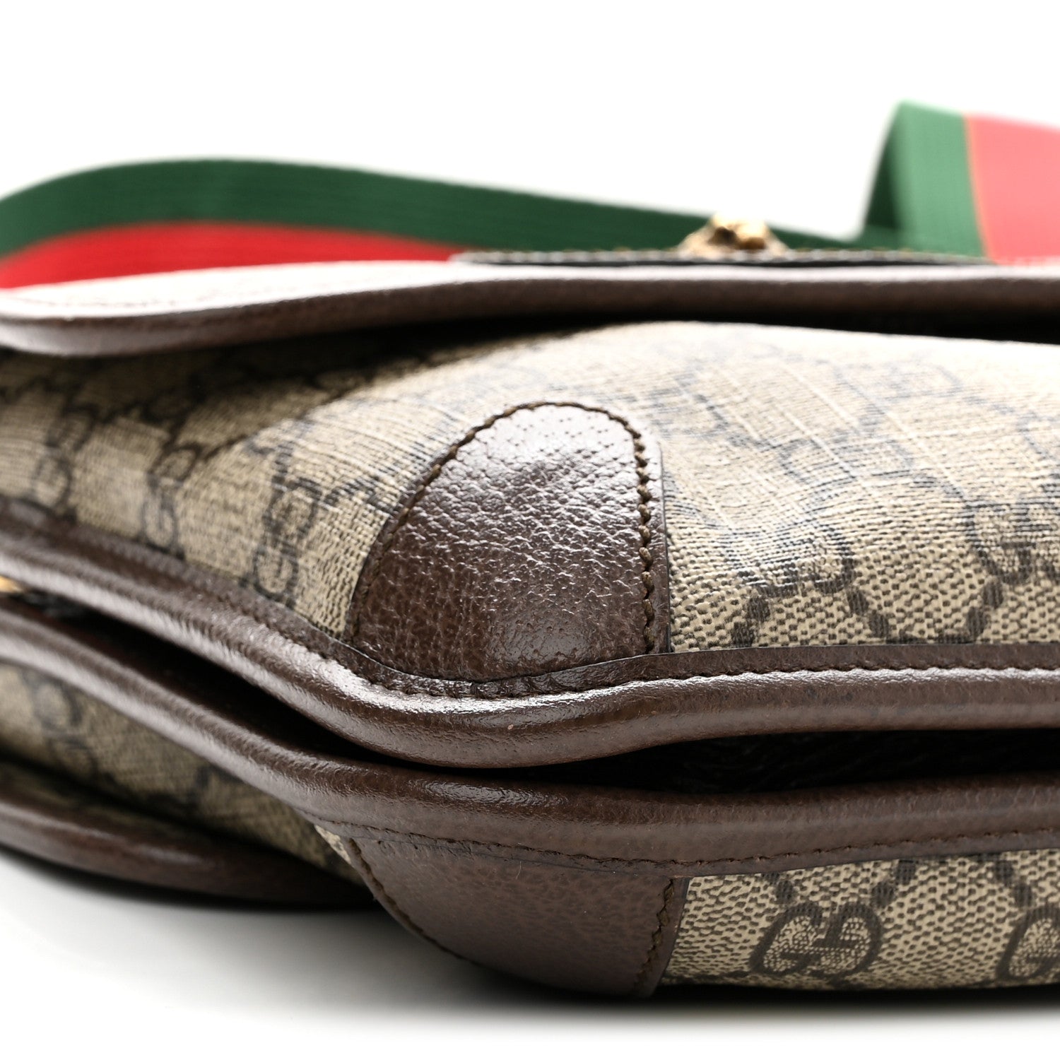 Gucci GG Supreme Monogram Web Small Neo Vintage Double Flap Messenger Bag Beige New Acero 9 of 11