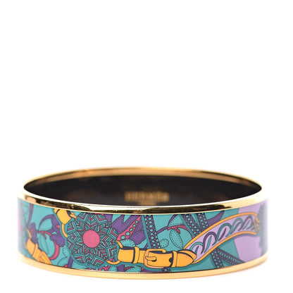 Hermes Enamel Printed Festival des Amazones Wide Bracelet 65 Vie D Artiste 1 of 6