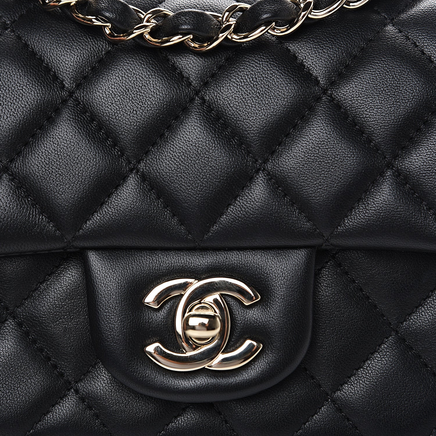 Chanel Lambskin Quilted Mini Rectangular Flap Black 11 of 12