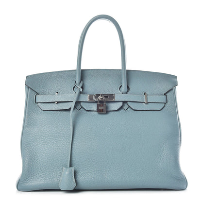 Hermes Taurillon Clemence Birkin 35 Ciel 1 of 9