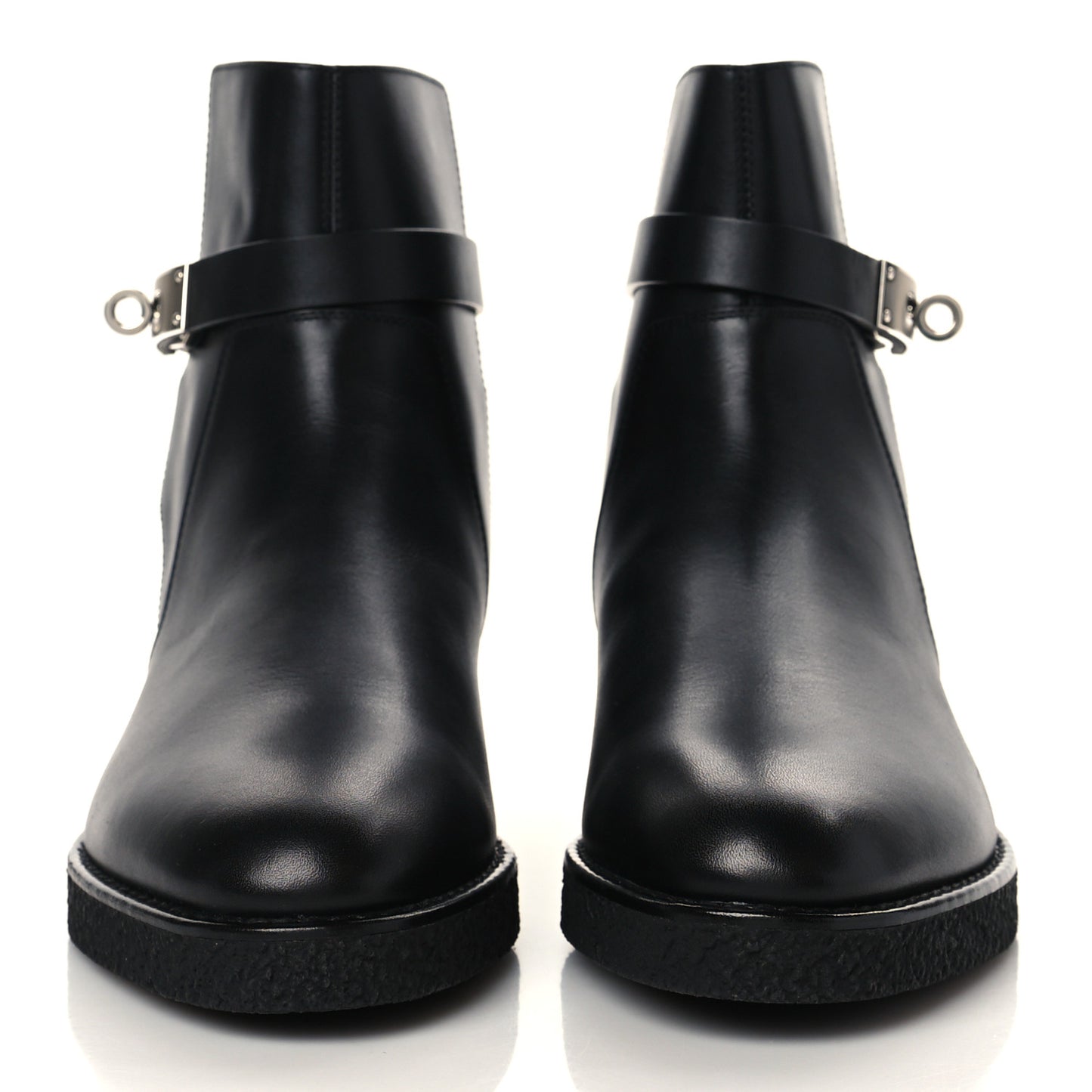 Calfskin Follow Ankle Boots 37.5 Black