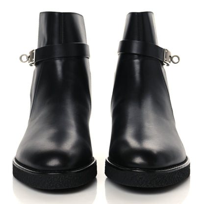 Hermes Calfskin Follow Ankle Boots 37.5 Black 2 of 9
