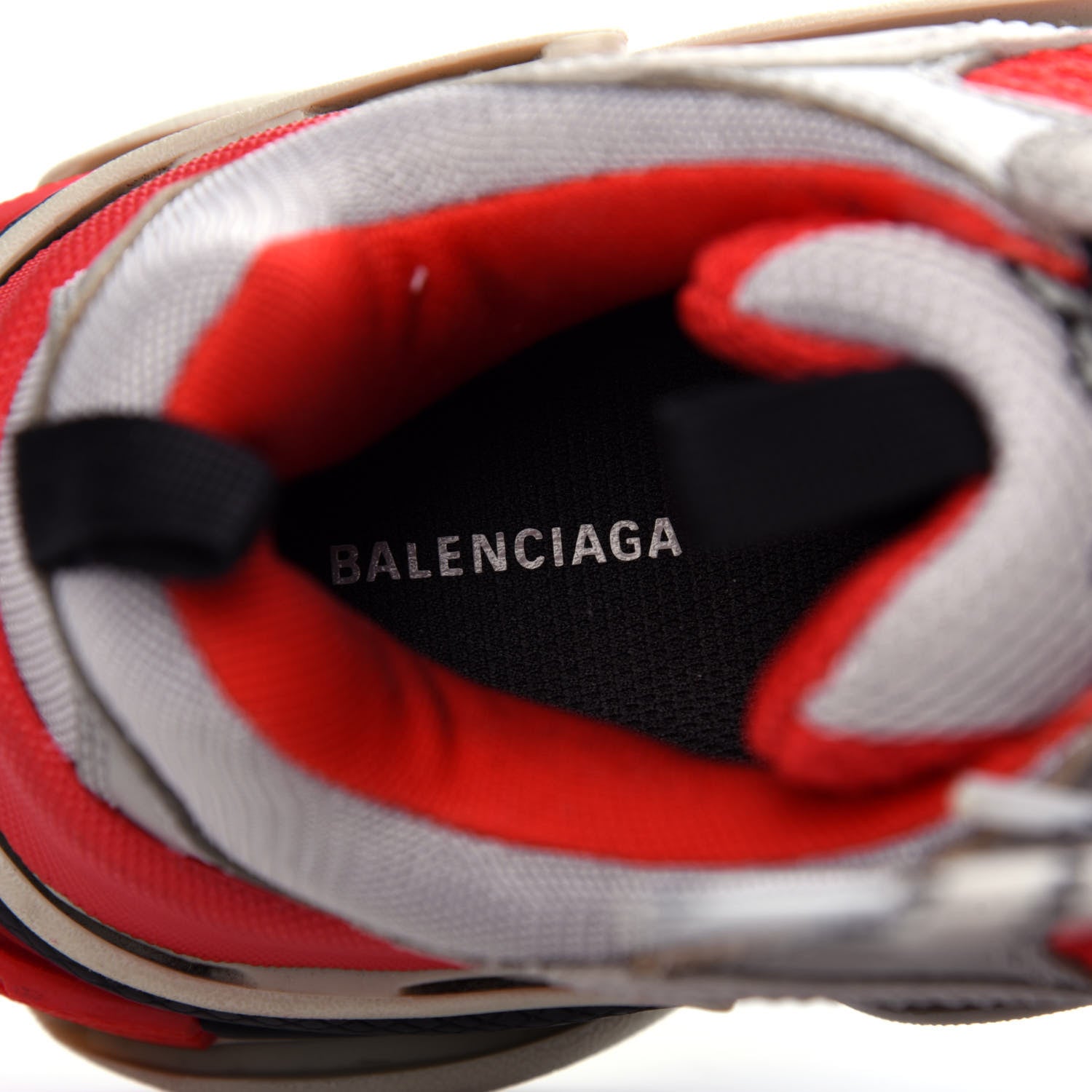 Balenciaga Fabric Mesh Womens Triple S Sneakers 38 Red Grey White 8 of 11