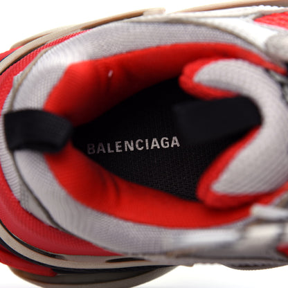 Balenciaga Fabric Mesh Womens Triple S Sneakers 38 Red Grey White 8 of 11