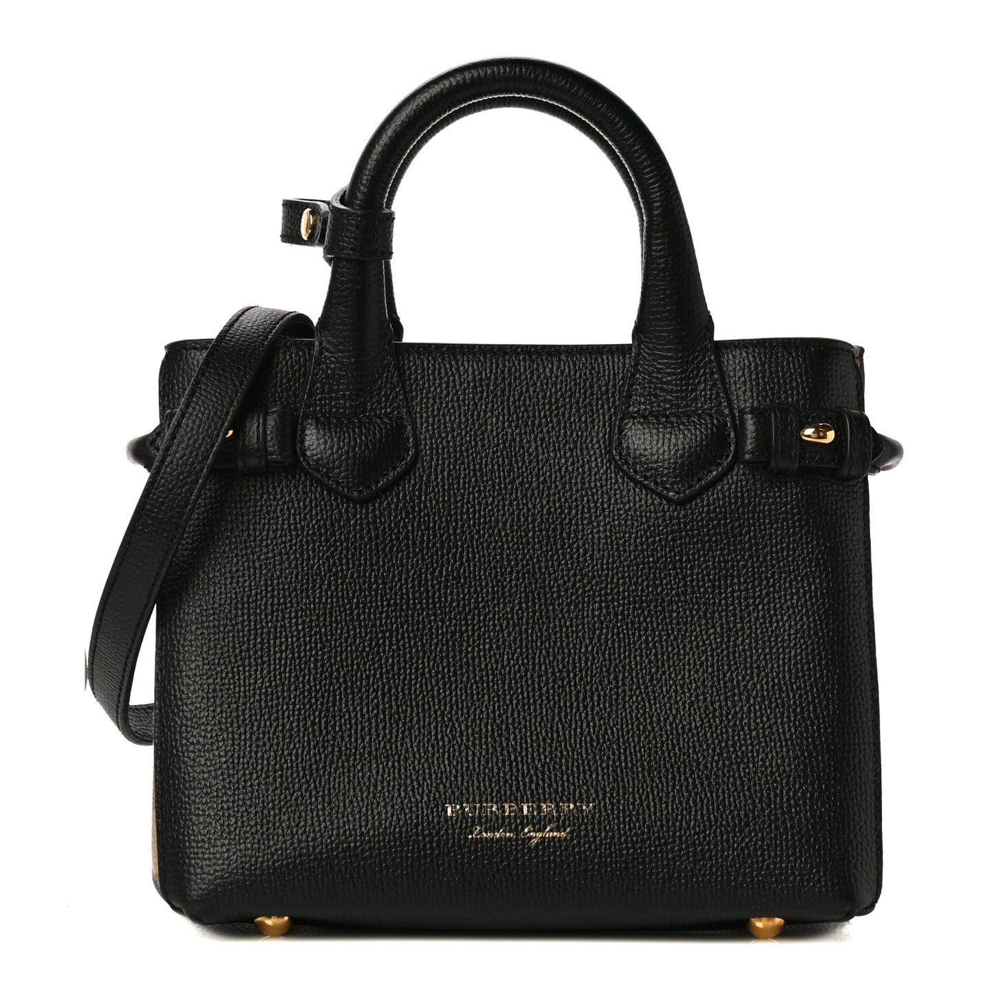 Derby Calfskin House Check Baby Banner Tote Black