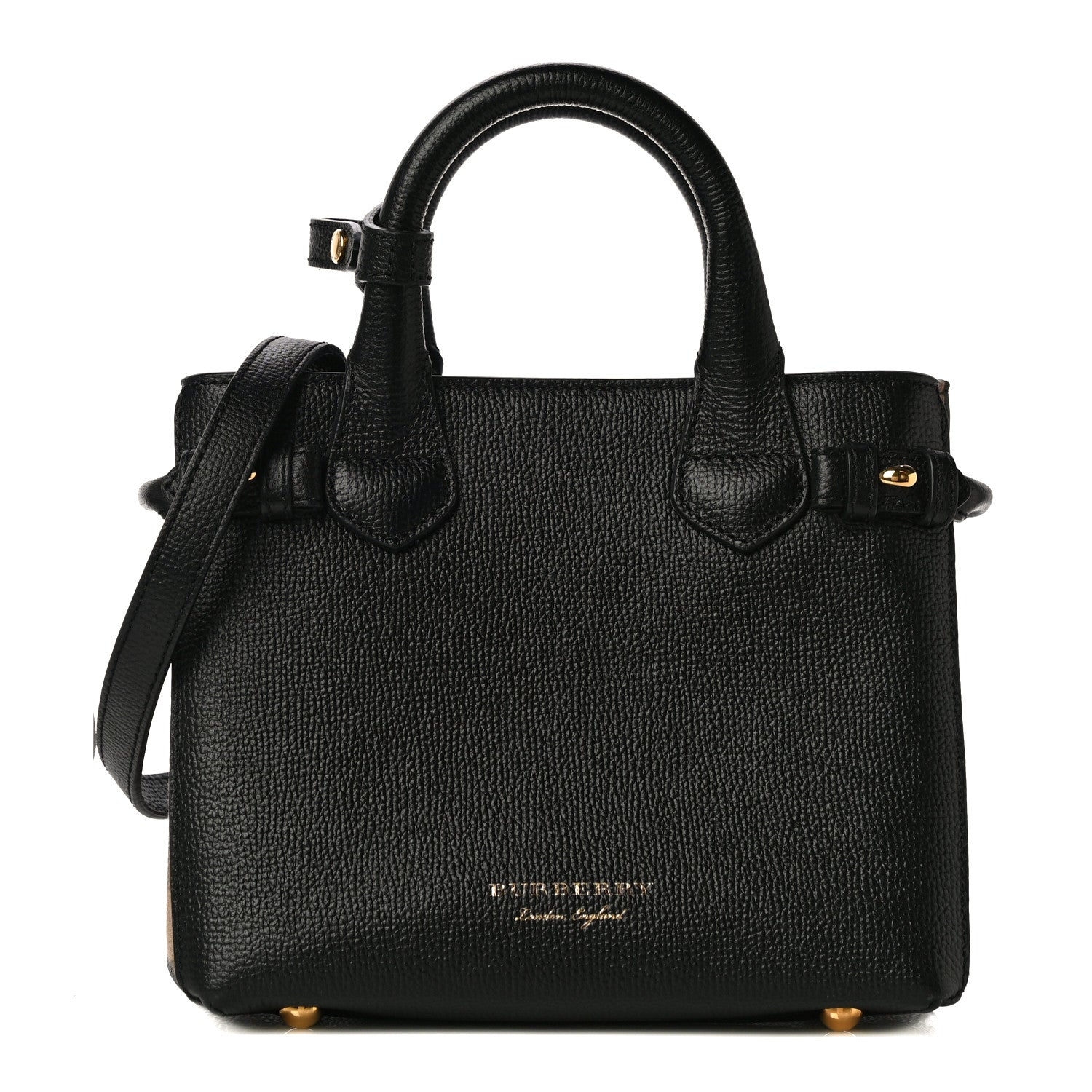 Burberry Derby Calfskin House Check Baby Banner Tote Black 1 of 10