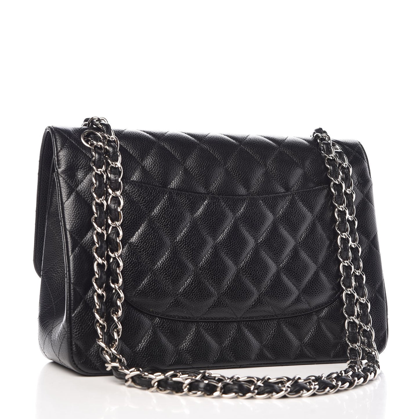 Caviar Quilted Jumbo Double Flap Black