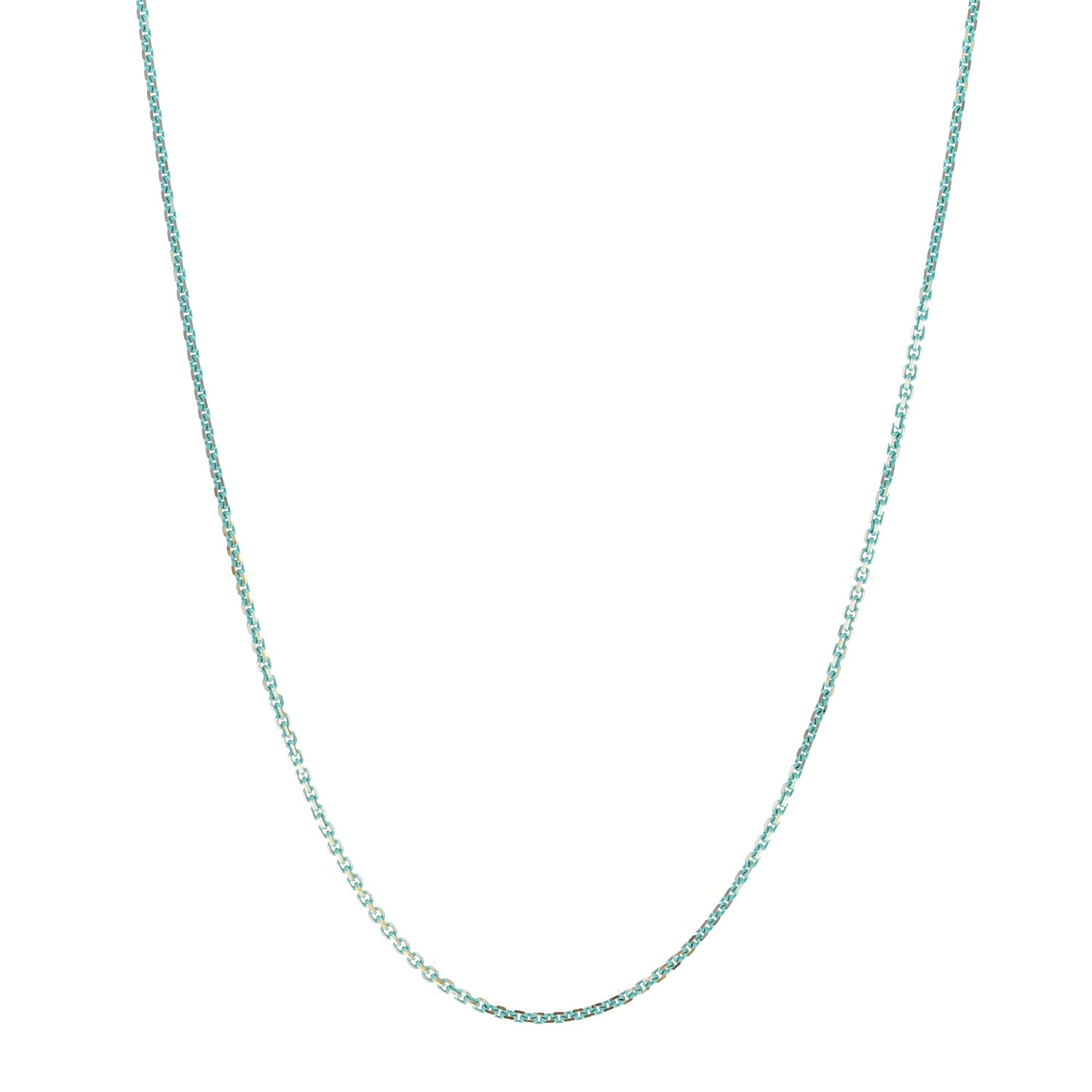 Tiffany Sterling Silver Enamel 2.5mm Chain Necklace Blue 1 of 4