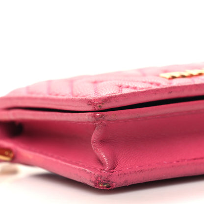 Miu Miu Nappa Impunture Flap Card Holder Key Ring Magenta 8 of 11