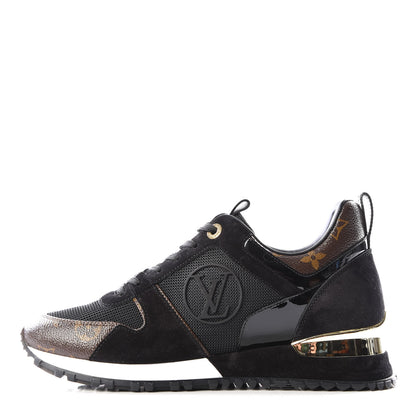 Louis Vuitton Suede Monogram Run Away Sneakers 37.5 Black 1 of 9