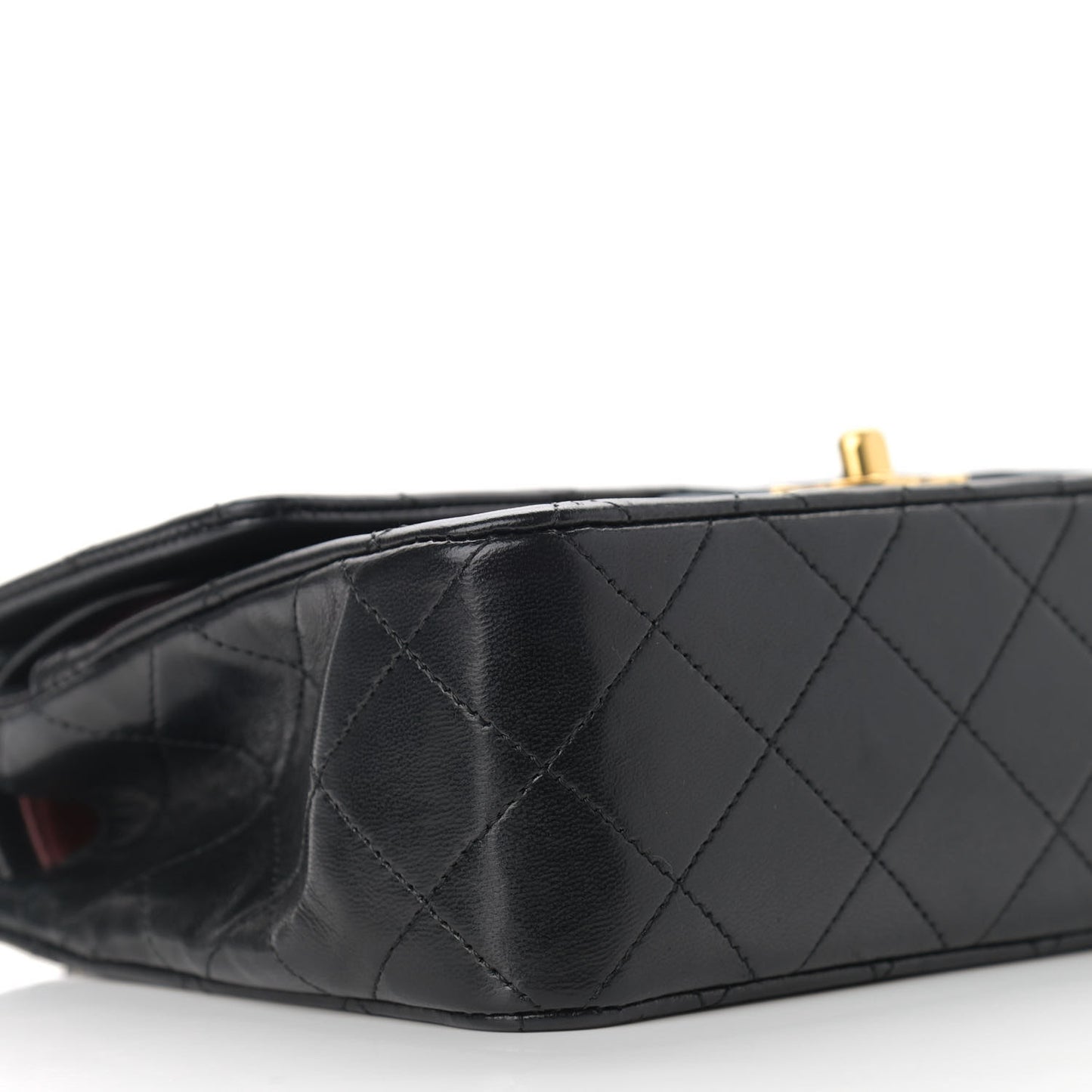 Lambskin Quilted Small Double Flap Black