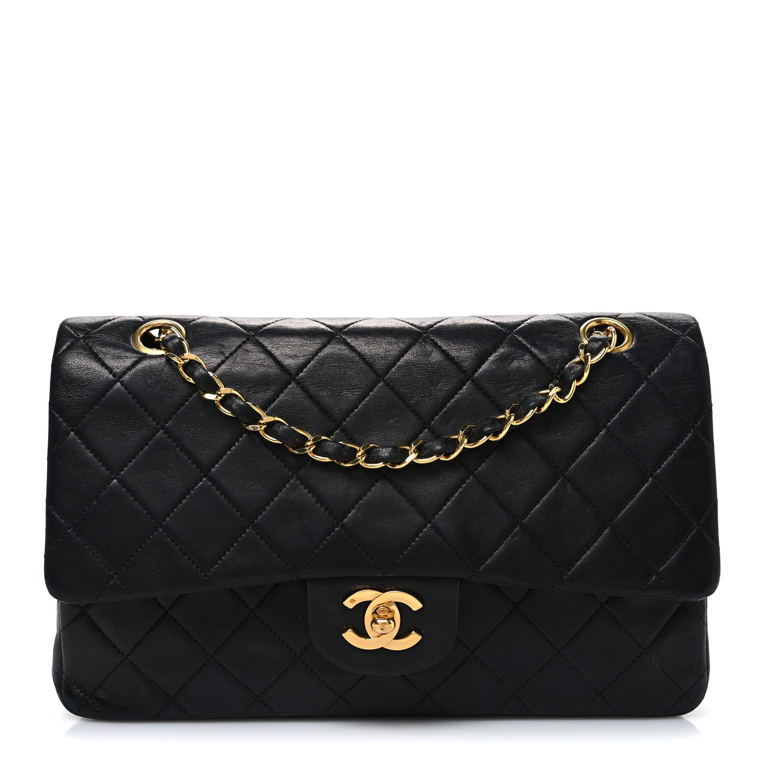 Chanel Lambskin Quilted Medium Double Flap Black 1 of 12