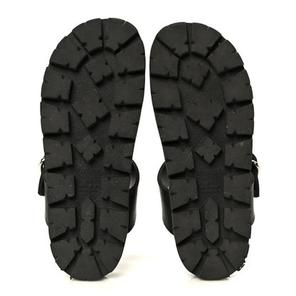 Prada EVA Rubber Buckled Lug Sole 20mm Thong Sandals 38 Black 6 of 10