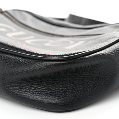 Gucci Pebbled Calfskin Logo Messenger Bag Black 10 of 14