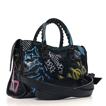 Balenciaga Agneau Graffiti All Over Classic Hardware S City Black Multicolor 4 of 11