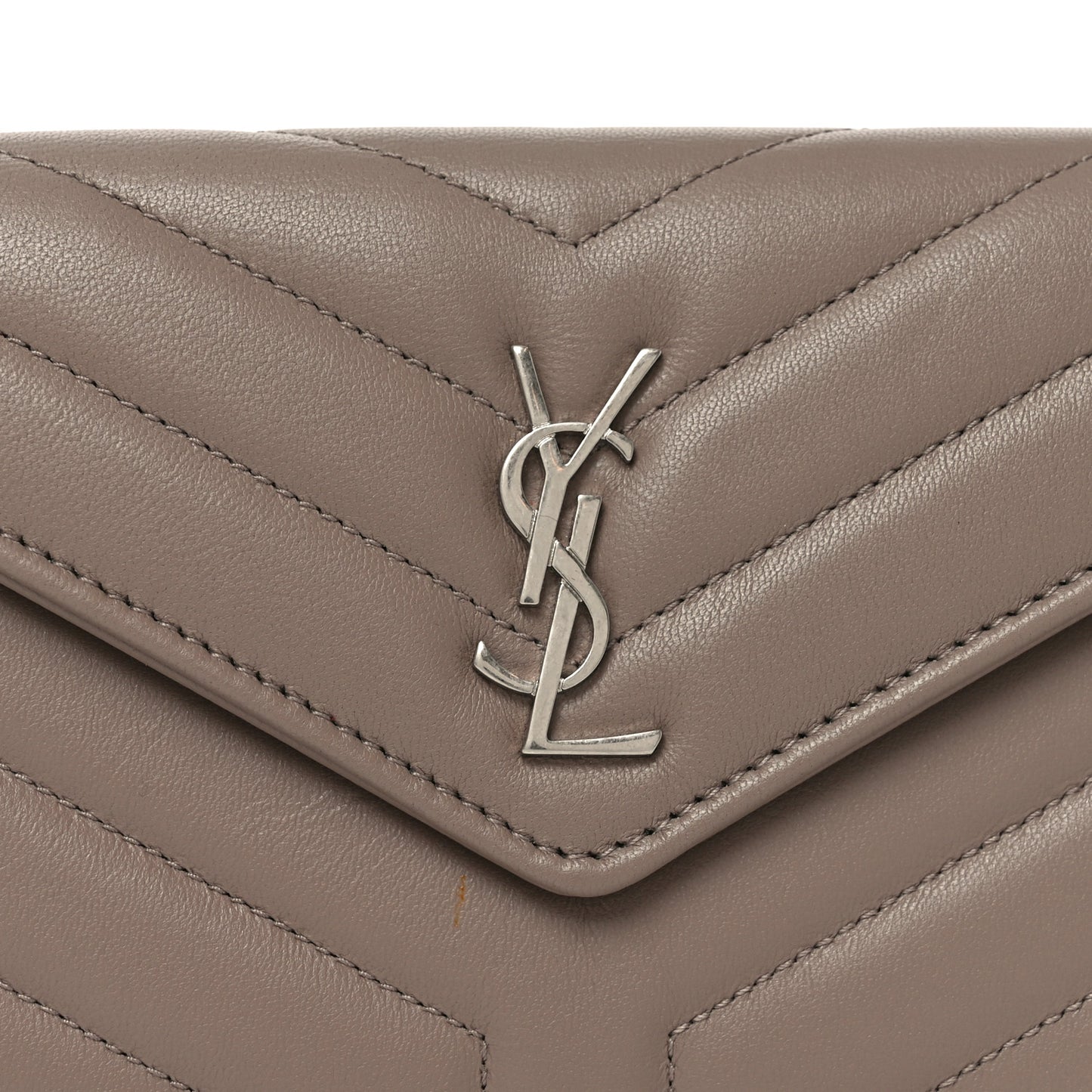 Lambskin Y Quilted Monogram Large Loulou Flap Wallet Mink