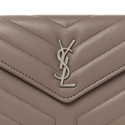 Saint Laurent Lambskin Y Quilted Monogram Large Loulou Flap Wallet Mink 8 of 8