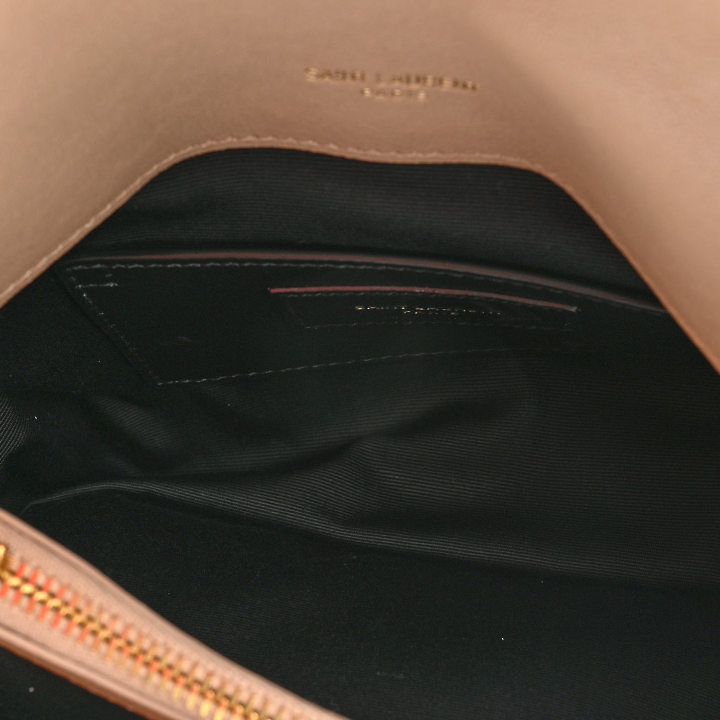 Sheepskin Matelasse Chevron Monogram Medium College Bag Dark Beige