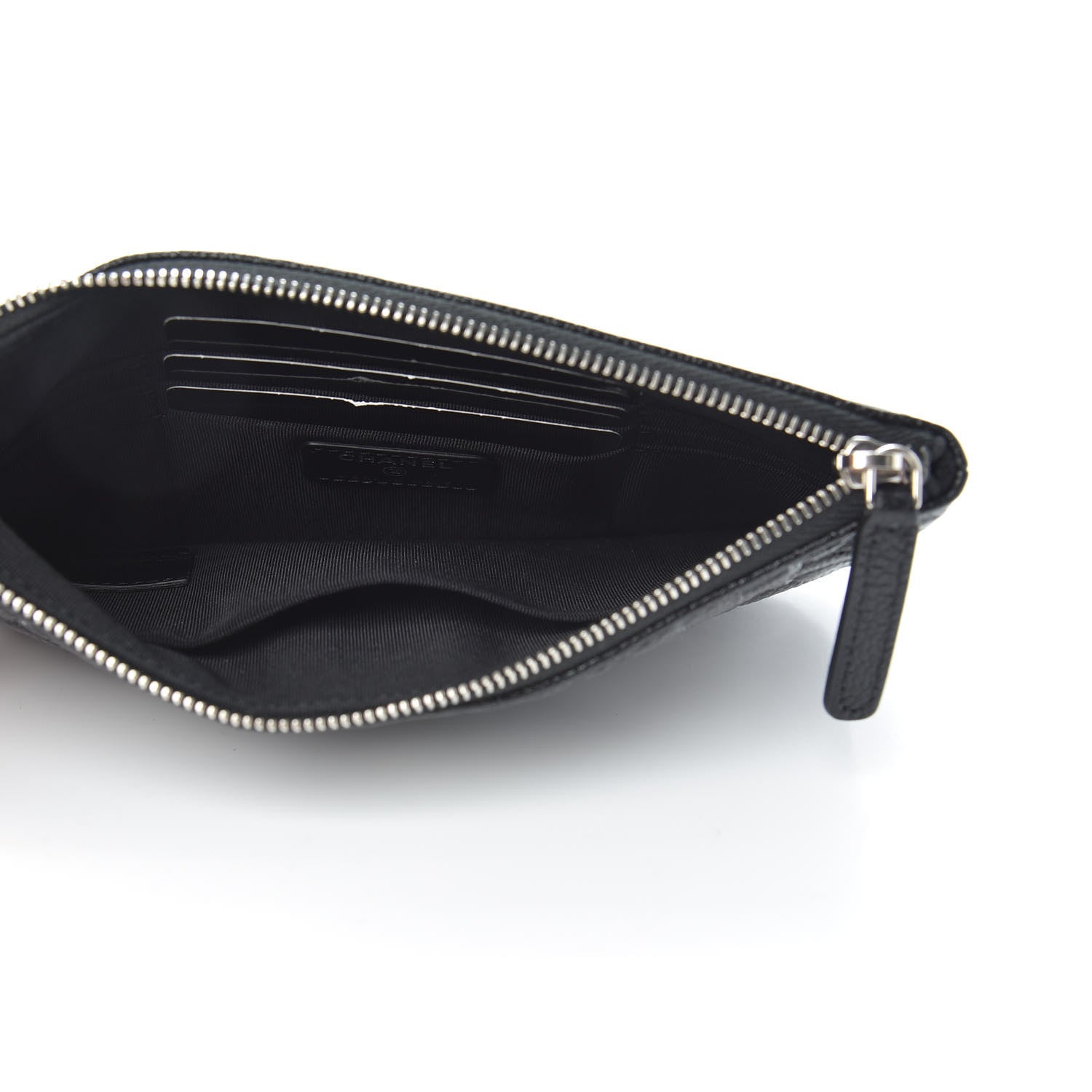 Chanel Caviar Camellia Embossed Cosmetic Pouch Black 5 of 7