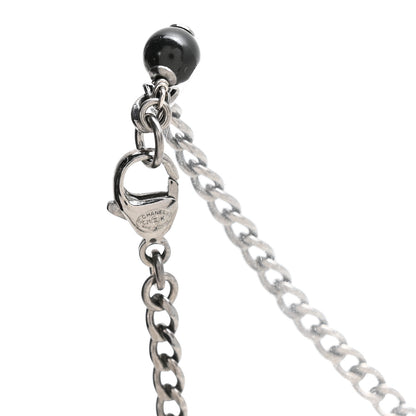 Chanel Crystal Textured CC Pendant Necklace Ruthenium 5 of 6