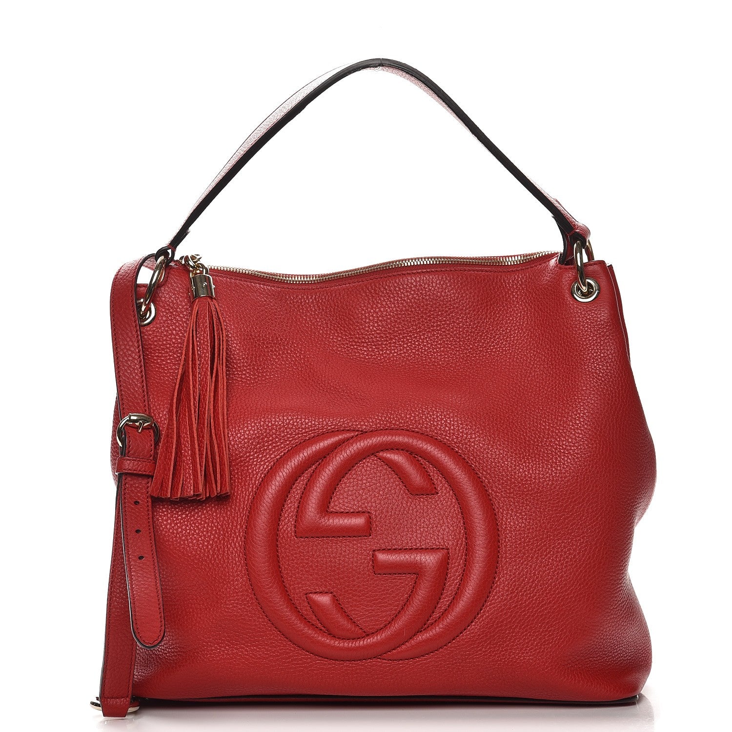 Gucci Pebbled Calfskin Large Soho Hobo Tabasco Red 1 of 10