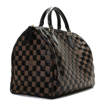 Louis Vuitton Damier Paillettes Speedy 30 Black 3 of 11