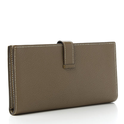 Hermes Chevre Mysore Bearn Gusset Wallet Etoupe 3 of 9