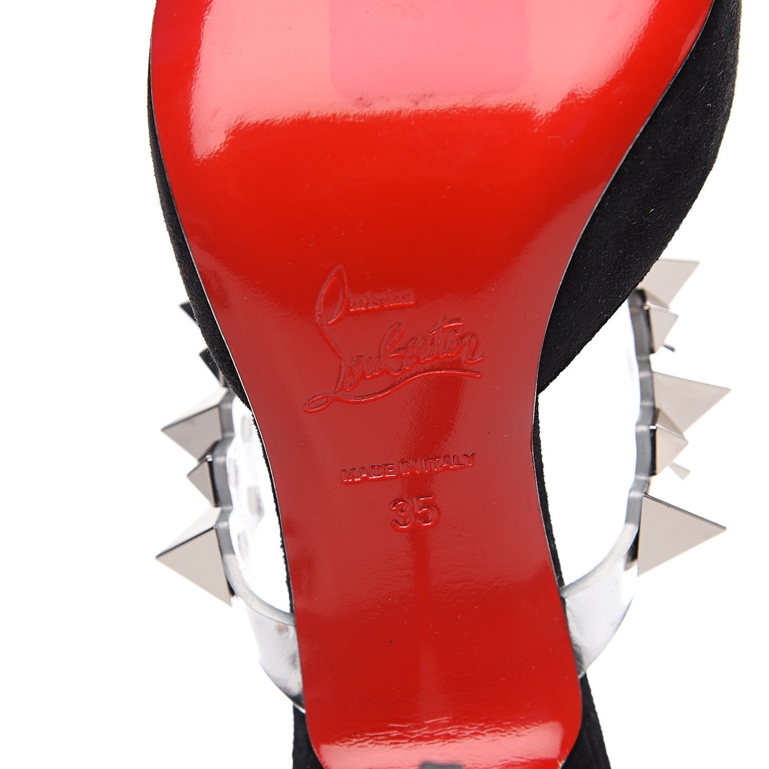 Christian Louboutin Veau Velours Specchio Planet Choc 80 Mule 35 Black 7 of 8