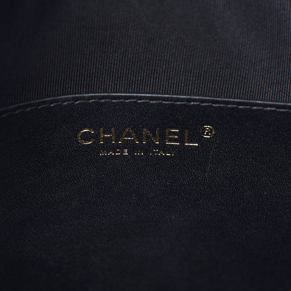 Chanel Calfskin Stitched Sleek Box Top Handle Vanity Bag Black 8 of 9