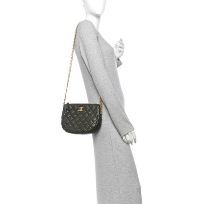 Chanel Lambskin Quilted Pillow Crush Chain Hobo Khaki 2 of 10
