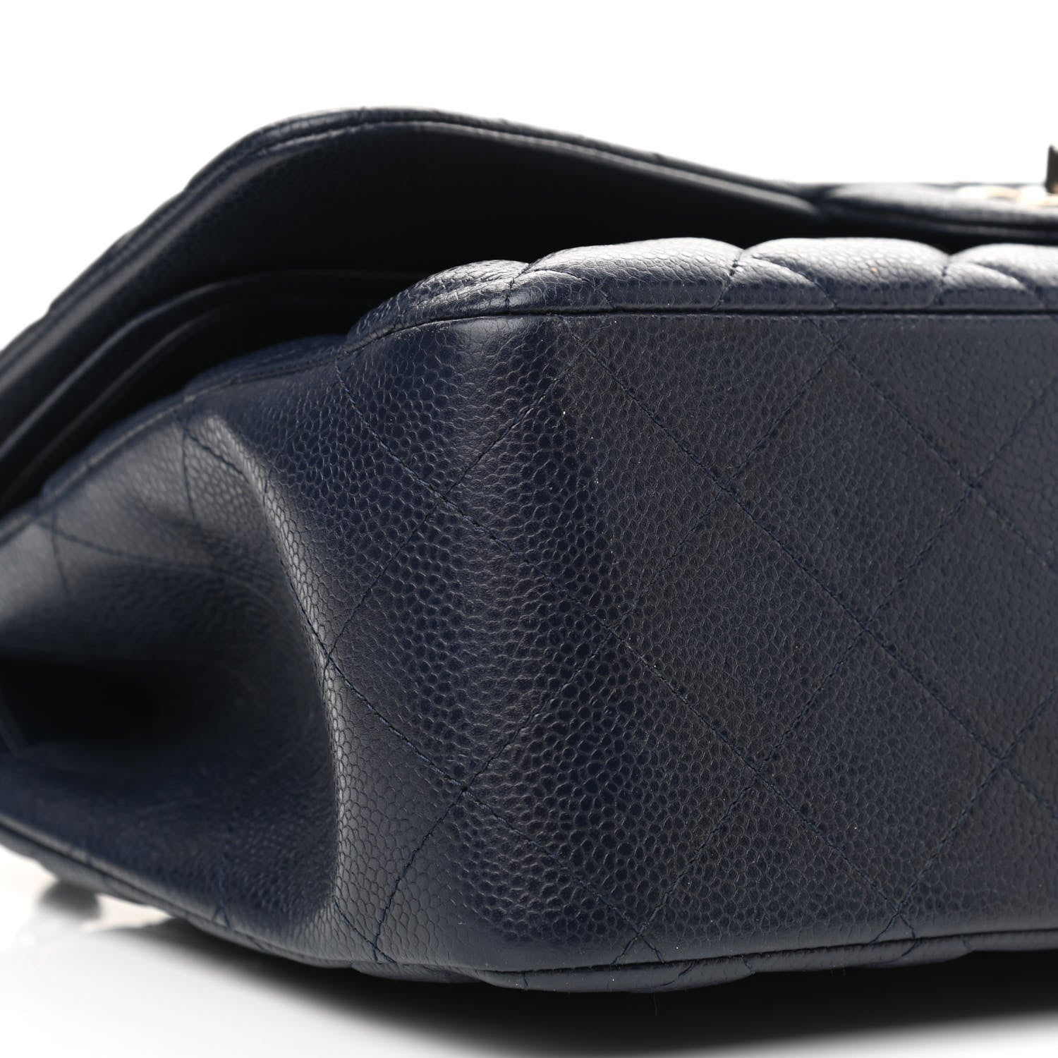 Chanel Caviar Quilted Jumbo Double Flap Navy Blue 9 of 10