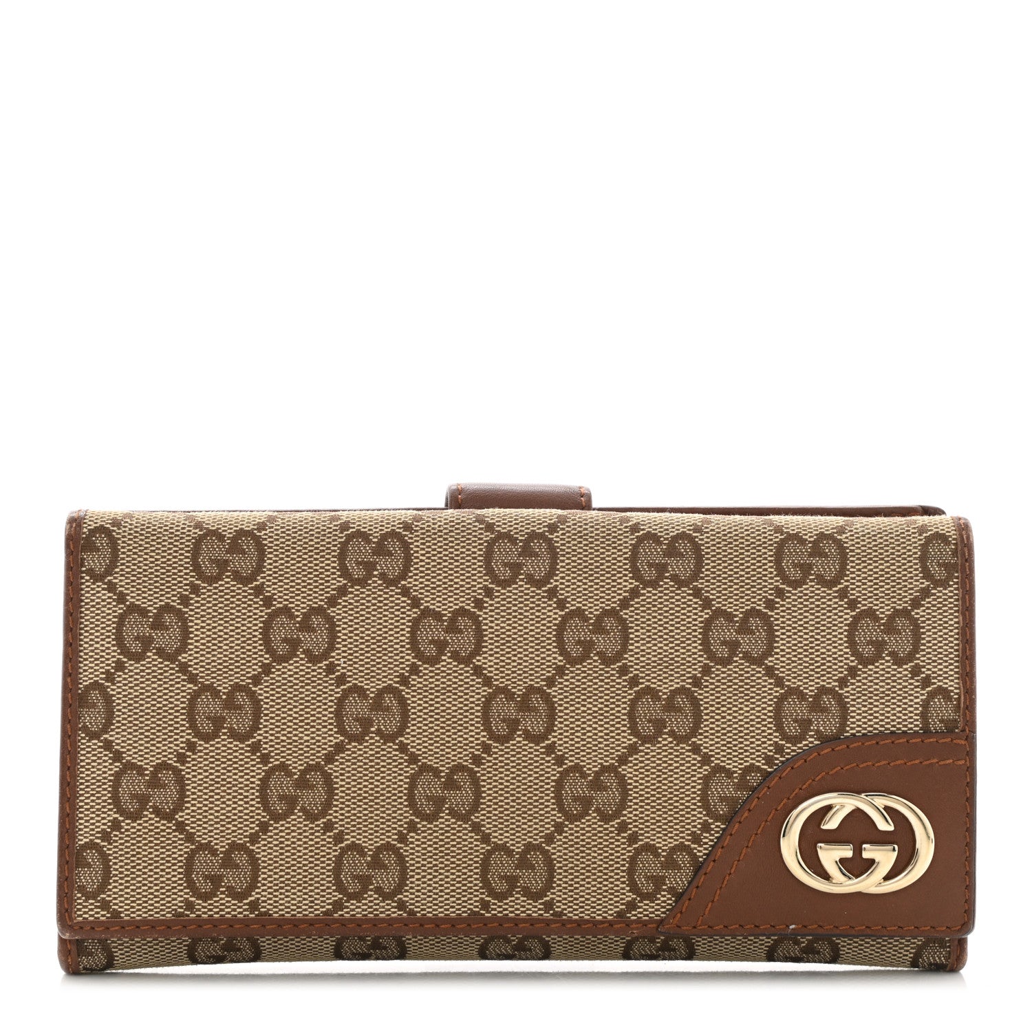 Gucci Monogram New Britt Continental Snap Wallet Dark Brown 1 of 6