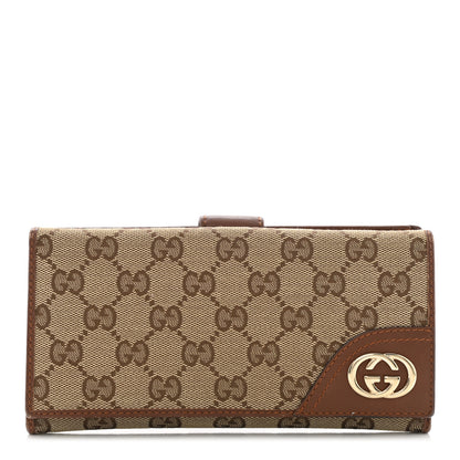 Gucci Monogram New Britt Continental Snap Wallet Dark Brown 1 of 6