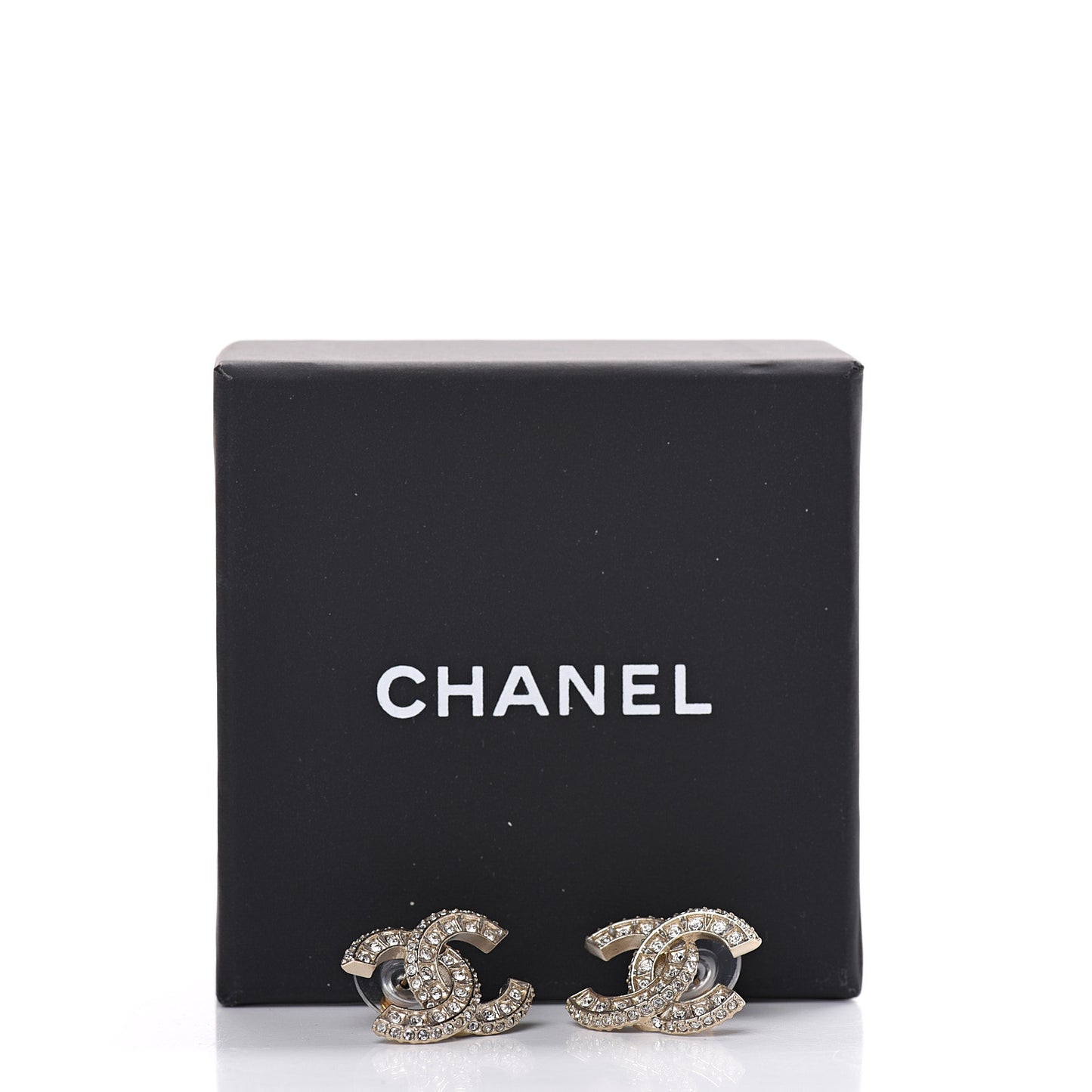 Crystal Timeless CC Earrings Light Gold