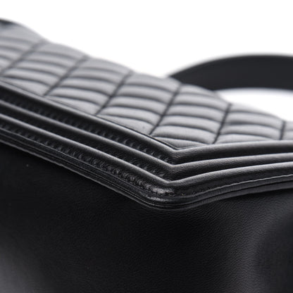 Chanel Lambskin Quilted Medium Boy Flap Black 13 of 15