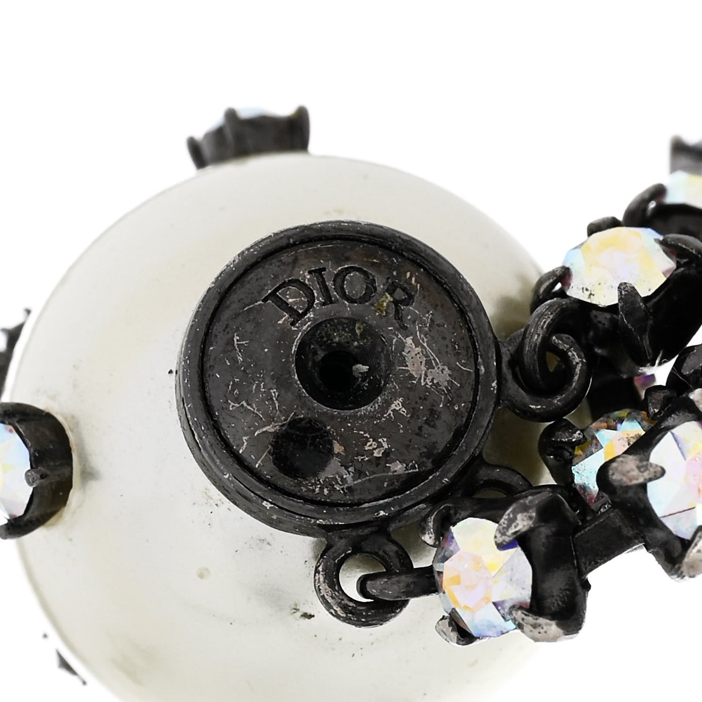 Pearl Crystal Tribales Butterfly Star Dangle Earrings Ruthenium Multicolor