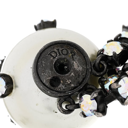 Christian Dior Pearl Crystal Tribales Butterfly Star Dangle Earrings Ruthenium Multicolor 4 of 6