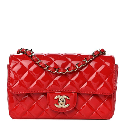 Chanel Patent Calfskin Quilted Mini Rectangular Flap Red 1 of 12