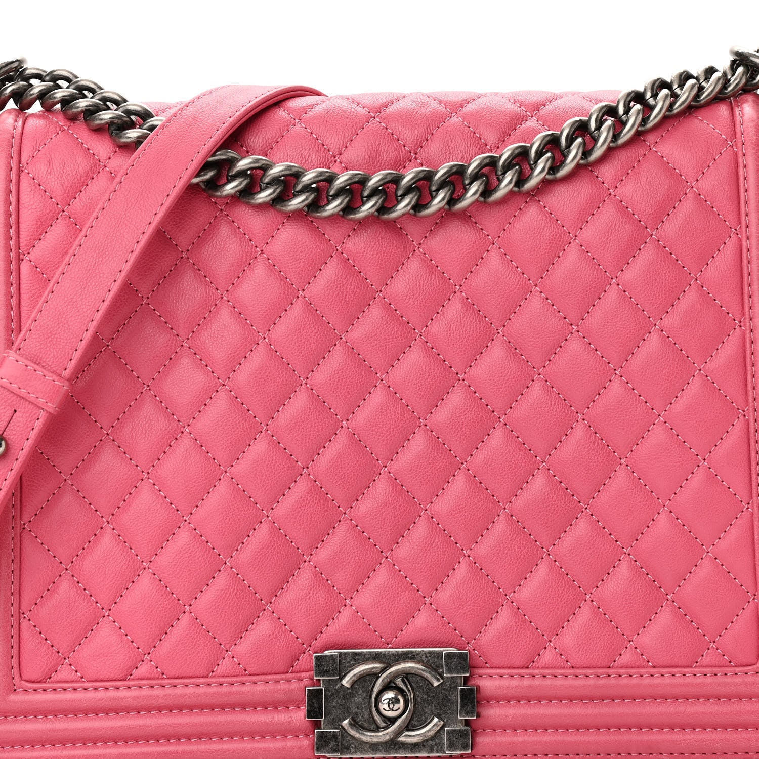 Chanel Calfskin Quilted Large Boy Flap Pink 7 of 10