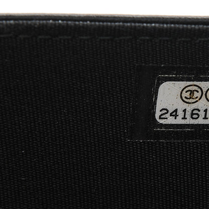 Chanel Calfskin Painted Chevron Embossed Boy Wallet On Chain WOC Black 9 of 9