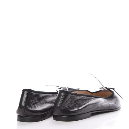Chanel Lambskin Pointed Toe Bow Ballet Flats 37 Black 4 of 9