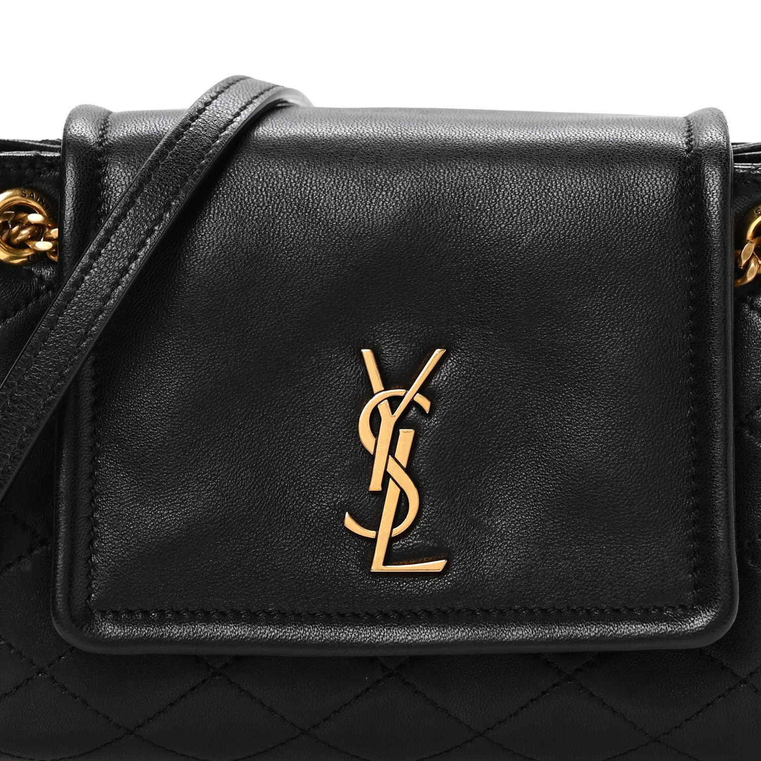 Saint Laurent Lambskin Quilted Monogram Mini Nolita Black 8 of 11