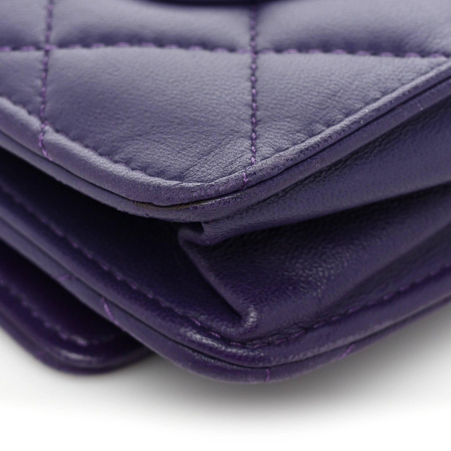 Chanel Lambskin Quilted Reissue Wallet On Chain WOC Purple 14 of 16
