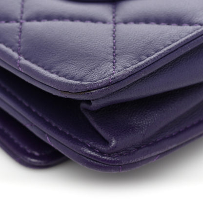 Chanel Lambskin Quilted Reissue Wallet On Chain WOC Purple 14 of 16