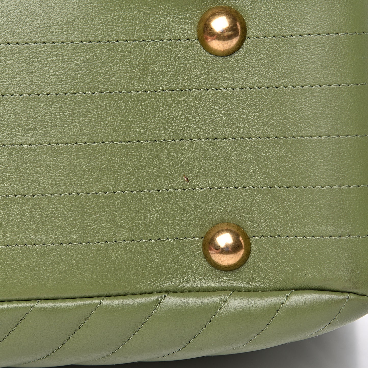 Lambskin Chevron Quilted Large Shopping Tote Green