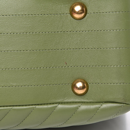 Chanel Lambskin Chevron Quilted Large Shopping Tote Green 8 of 11