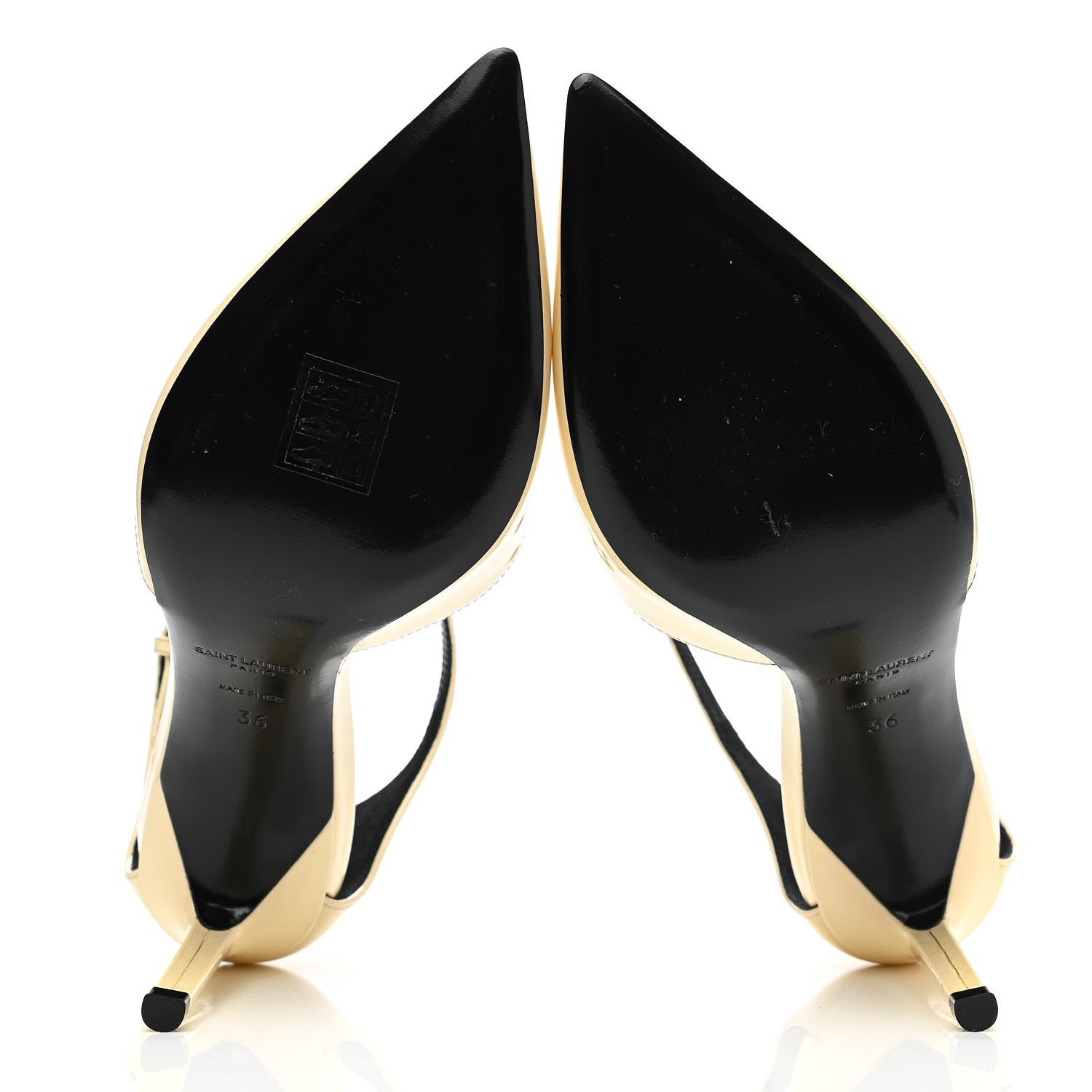 Saint Laurent Patent Anja 85 Ankle Strap Pointed Pumps 36 Coquille 5 of 10