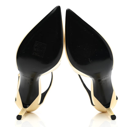 Saint Laurent Patent Anja 85 Ankle Strap Pointed Pumps 36 Coquille 5 of 10